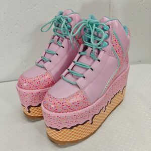 YRU Qozmo‎ Ice Cream Platform Sneakers Punk Raver Goth Festival Womens Size 7